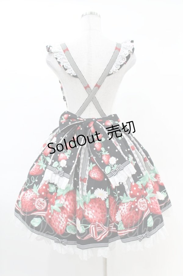 画像2: Angelic Pretty / 摘みたていちごエプロン風スカート Free ブラック H-25-03-02-1025-AP-SK-NS-ZH (2)