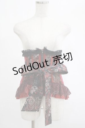 画像: Qutie Frash / リボンコルセット  黒×赤 H-25-03-02-052-QU-ZA-KB-ZH