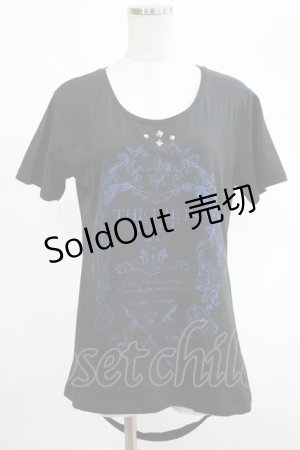 画像: SEX POT ReVeNGe / バックカットTシャツ  黒×青 H-25-06-15-1012-SP-TO-KB-ZH