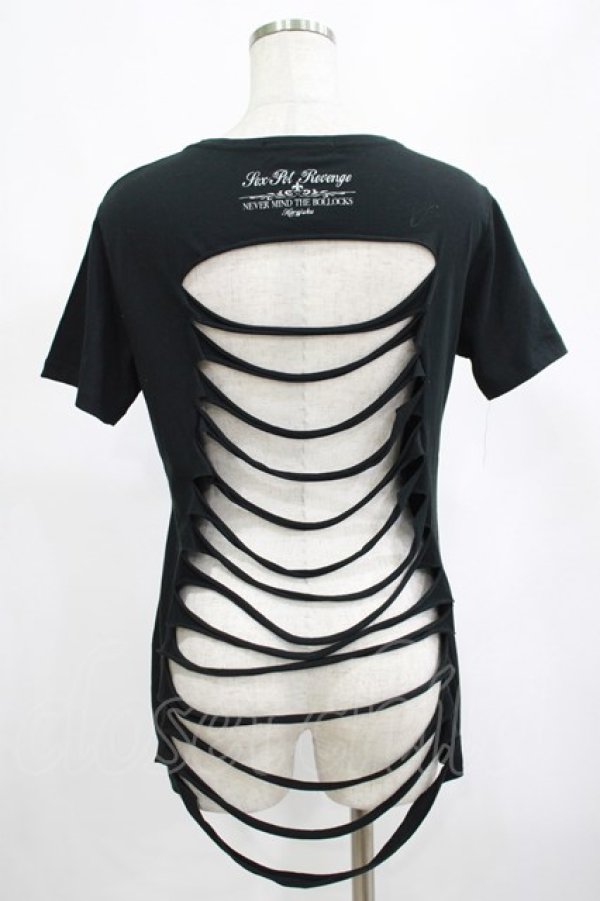 画像3: SEX POT ReVeNGe / バックカットTシャツ  黒×青 H-25-03-02-065-SP-TO-KB-ZT389 (3)