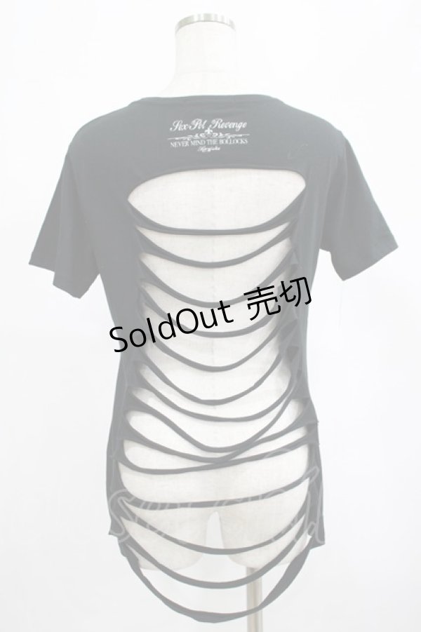 画像3: SEX POT ReVeNGe / バックカットTシャツ  黒×青 H-25-06-15-1012-SP-TO-KB-ZH (3)