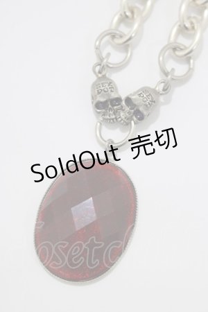 画像: SEX POT ReVeNGe / スカルビジューチェーンネックレス  シルバー H-25-03-02-080-SP-AC-KB-ZH