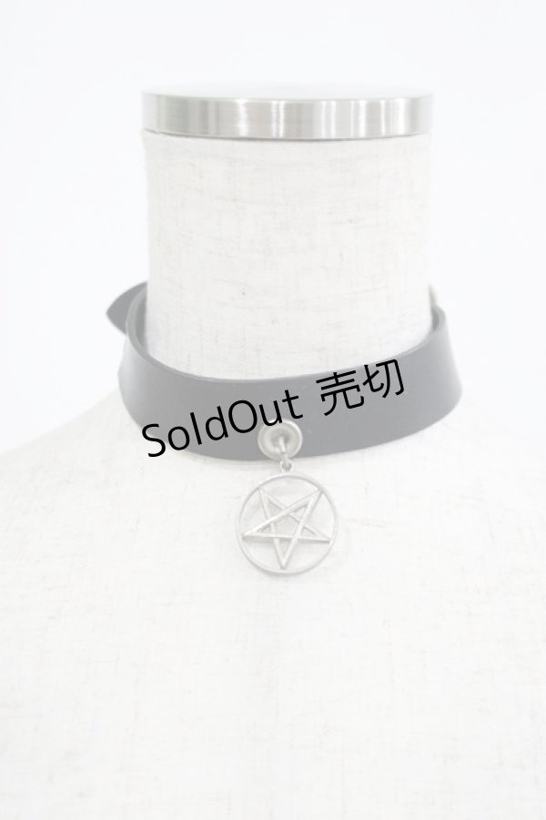 画像1: SEX POT ReVeNGe / スターチャームベルトチョーカー  黒 H-25-03-02-084-SP-AC-KB-ZH (1)