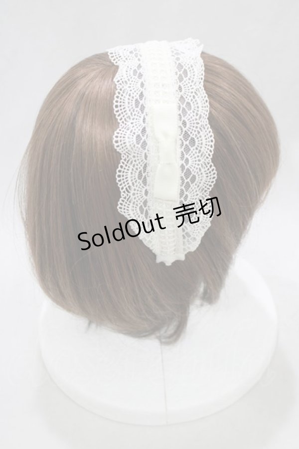 画像2: Melody BasKet / 旋律で紡いだレースカチューシャ  アイボリー H-25-03-02-089-LO-AC-KB-ZH (2)