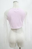 画像3: AVENCHUMU / Sheer sleeve garter ribbon tops Free ピンク H-25-03-03-043-LO-TO-NS-ZH (3)