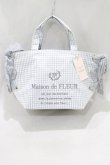 画像1: Maison de FLEUR / ギンガムチェックレースサイドリボントート  グレー H-25-03-03-048-LO-BG-NS-ZH (1)