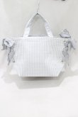 画像2: Maison de FLEUR / ギンガムチェックレースサイドリボントート  グレー H-25-03-03-048-LO-BG-NS-ZH (2)