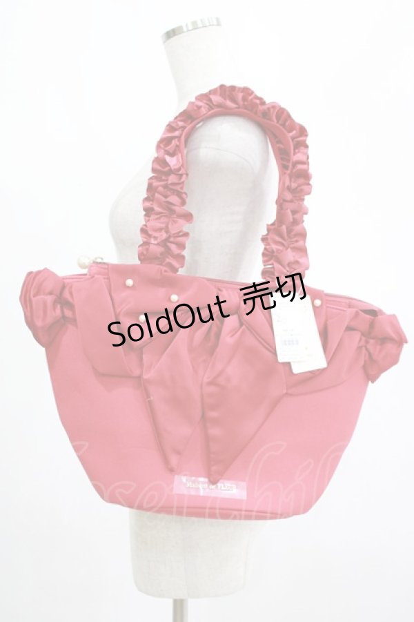 画像1: Maison de FLEUR / SnowWhite/フリルハンドルトートバッグ  レッド H-25-03-03-049-LO-BG-NS-ZH (1)