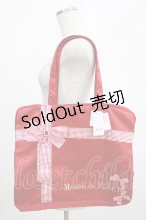 画像: Maison de FLEUR / Maison de FLEUR×Misako Aoki/プレゼントリボンボストンバッグ  レッド H-25-03-03-051-LO-BG-NS-ZH