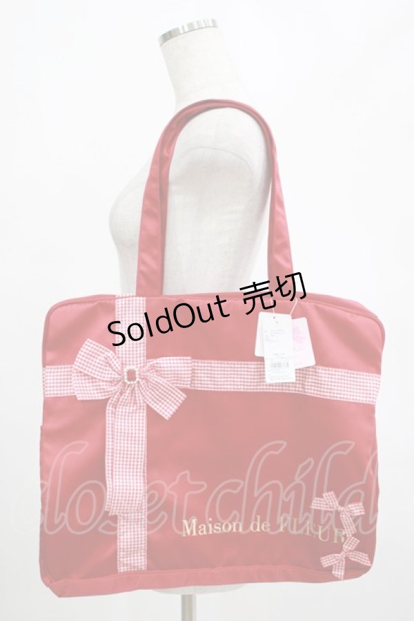 画像1: Maison de FLEUR / Maison de FLEUR×Misako Aoki/プレゼントリボンボストンバッグ  レッド H-25-03-03-051-LO-BG-NS-ZH (1)