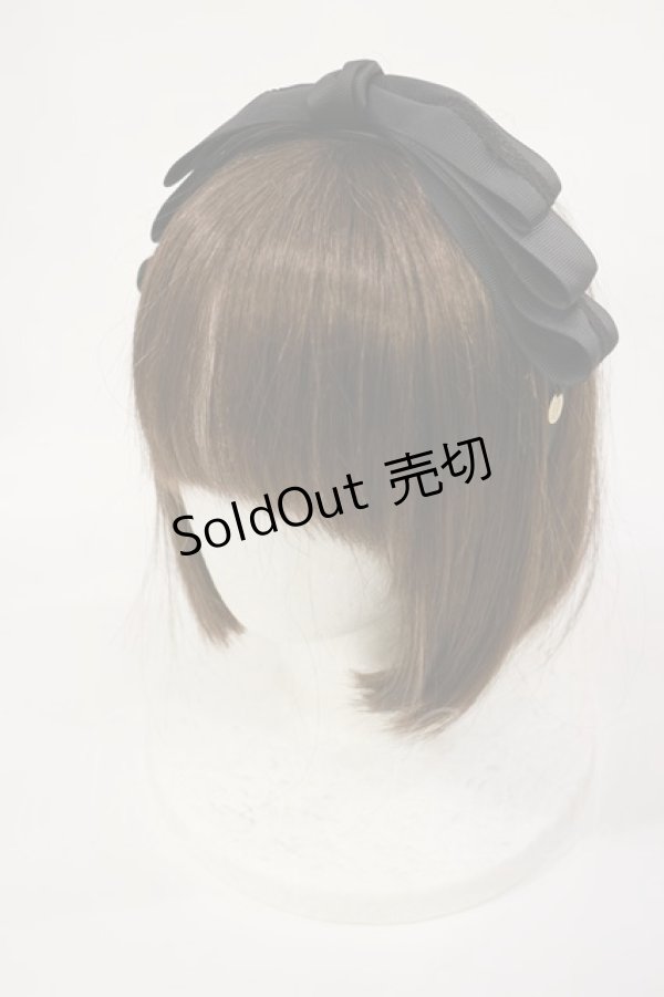 画像1: m petit by misako / NINA'sコラボ AM*NIリボンカチューシャ  ブラック H-25-03-03-1028-LO-AC-NS-ZH (1)
