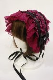 画像1: metamorphose / Rosy Gem〜魅惑のりんご〜レースフリルヘッドドレス  チャームブラック H-25-03-03-1034-ME-AC-NS-ZH (1)