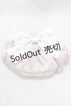 画像: Maison de FLEUR / ローズリボン刺繍リボンポーチ  ピンク H-25-03-03-058-LO-ZA-NS-ZH