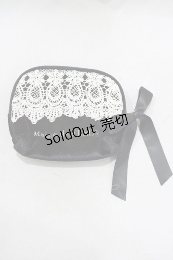 画像1: Maison de FLEUR / ベロアレースティッシュケース  ブラック H-25-03-03-059-LO-ZA-NS-ZH (1)