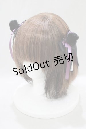 画像: Amavel / 宮燈街の飴売り子ダブルリボンクリップ  ブラック H-25-03-03-076-CA-AC-NS-ZH