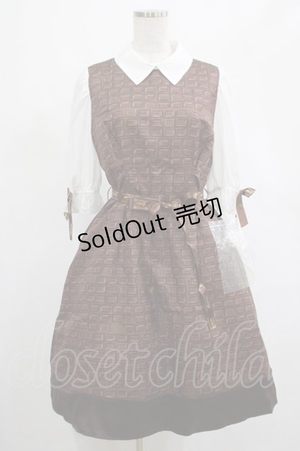 画像1: axes femme POETIQUE / 明治チョコレートワンピース M ブラウン H-25-03-03-018-AX-OP-NS-ZH (1)