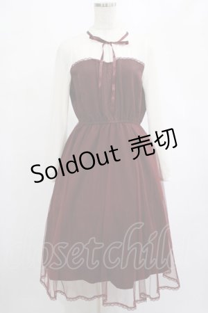 画像: axes femme POETIQUE / チュールデザインワンピース M ボルドー H-25-03-03-019-AX-OP-NS-ZH