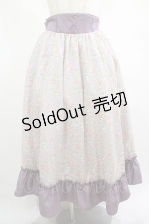 画像: Kurumi Collaboration / 花柄コルセット風スカート LL ラベンダー H-25-03-03-023-GO-SK-NS-ZH