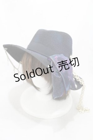 画像: SEX POT ReVeNGe / チェーンチャーム付ハット  黒×青 H-25-03-04-039-SP-AC-KB-ZH