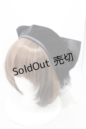 画像: MR corset / 合皮リボンベレー帽ver2  黒 H-25-03-04-040-PU-AC-KB-ZH