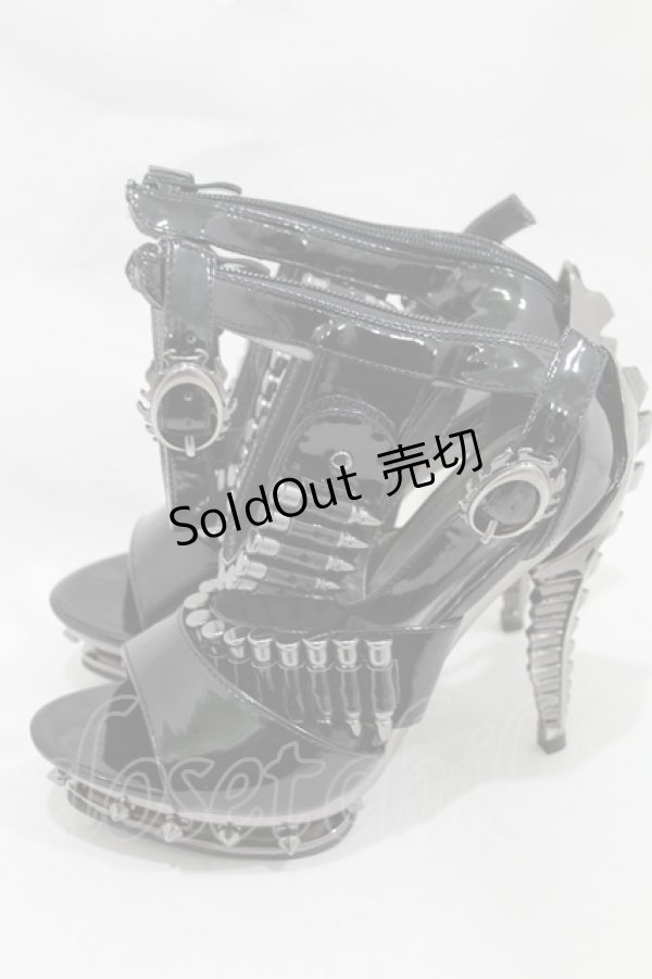 画像3: hades / 弾丸ストラップシューズ US6（約24cm） ブラック×シルバー H-25-03-04-050-ＨＡ-SH-KB-ZH (3)
