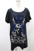画像1: SEX POT ReVeNGe / プリントドルマンロングTシャツ  黒 H-25-03-04-026-SP-TO-KB-ZT438 (1)