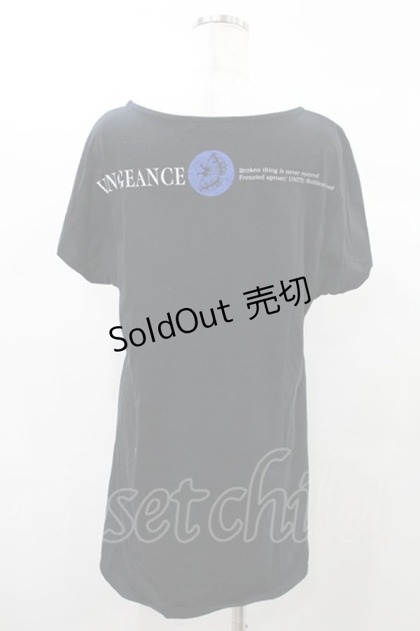 画像2: SEX POT ReVeNGe / プリントドルマンロングTシャツ  黒 H-25-03-04-026-SP-TO-KB-ZT438 (2)