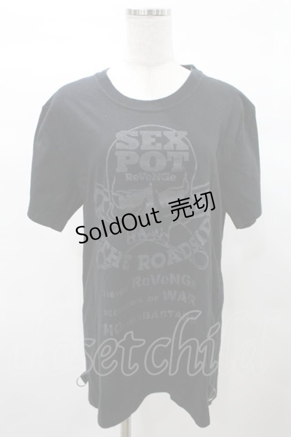画像1: SEX POT ReVeNGe / プリントTシャツ  ロゴプリント黒 H-25-03-04-028-SP-TO-KB-ZH (1)