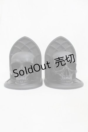 画像: KILL STAR / Skull Bookends  黒 H-25-03-05-007-SL-ZA-KB-ZH