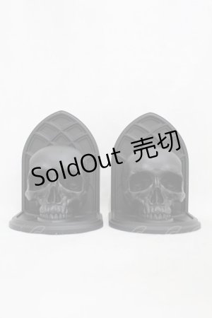 画像: KILL STAR / Skull Bookends  黒 H-25-03-05-008-SL-ZA-KB-ZH