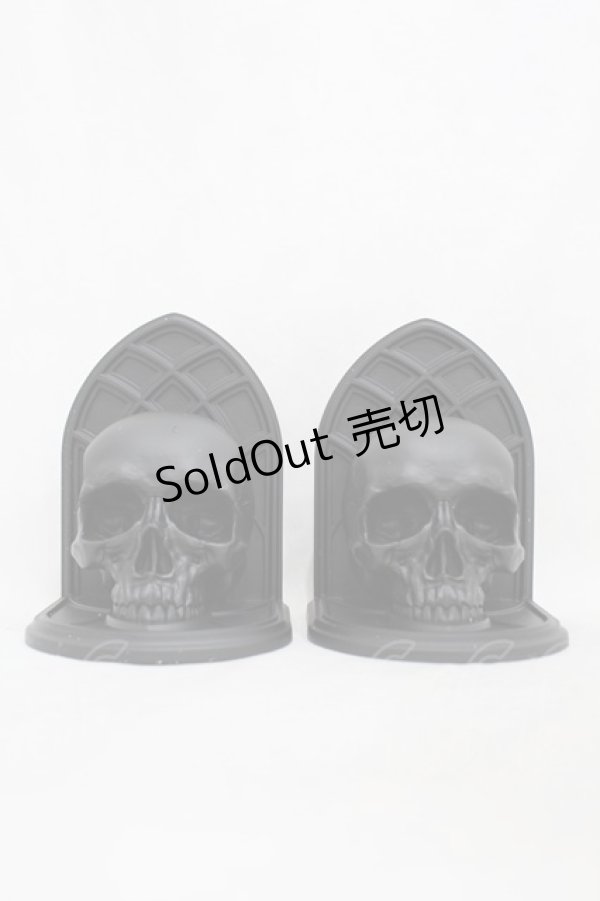 画像1: KILL STAR / Skull Bookends  黒 H-25-03-05-008-SL-ZA-KB-ZH (1)