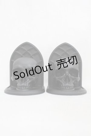 画像: KILL STAR / Skull Bookends  黒 H-25-03-05-009-SL-ZA-KB-ZH