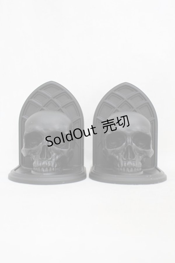 画像1: KILL STAR / Skull Bookends  黒 H-25-03-05-009-SL-ZA-KB-ZH (1)
