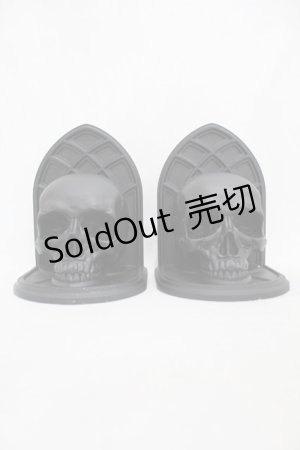 画像: KILL STAR / Skull Bookends  黒 H-25-03-05-010-SL-ZA-KB-ZH