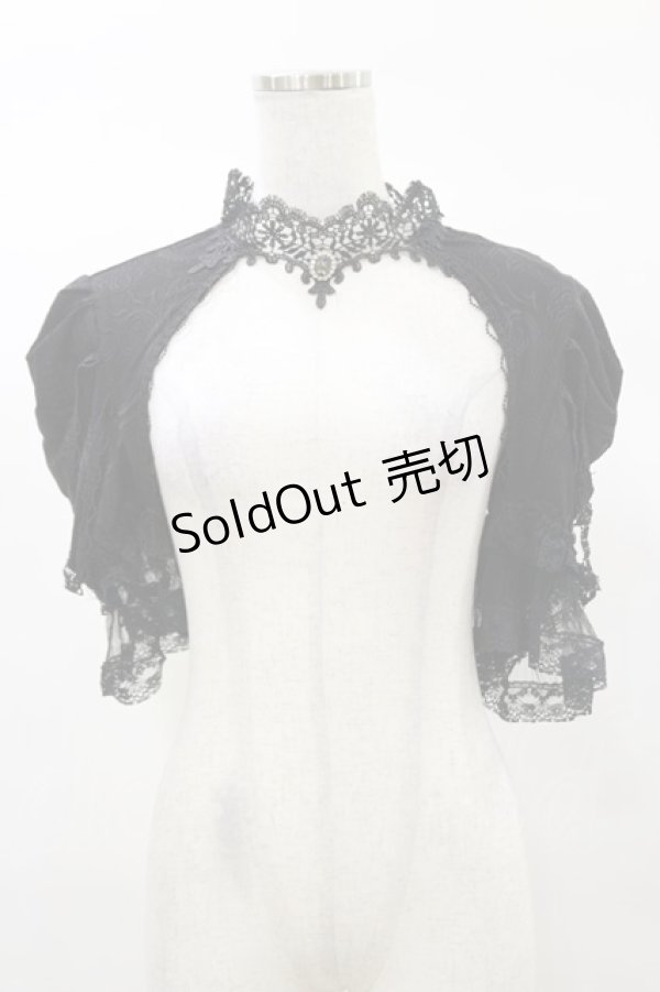 画像1: DARK IN LOVE / Gothic elegant short sleeves cape XXL 黒 H-25-03-05-1045-PU-TO-KB-ZH (1)