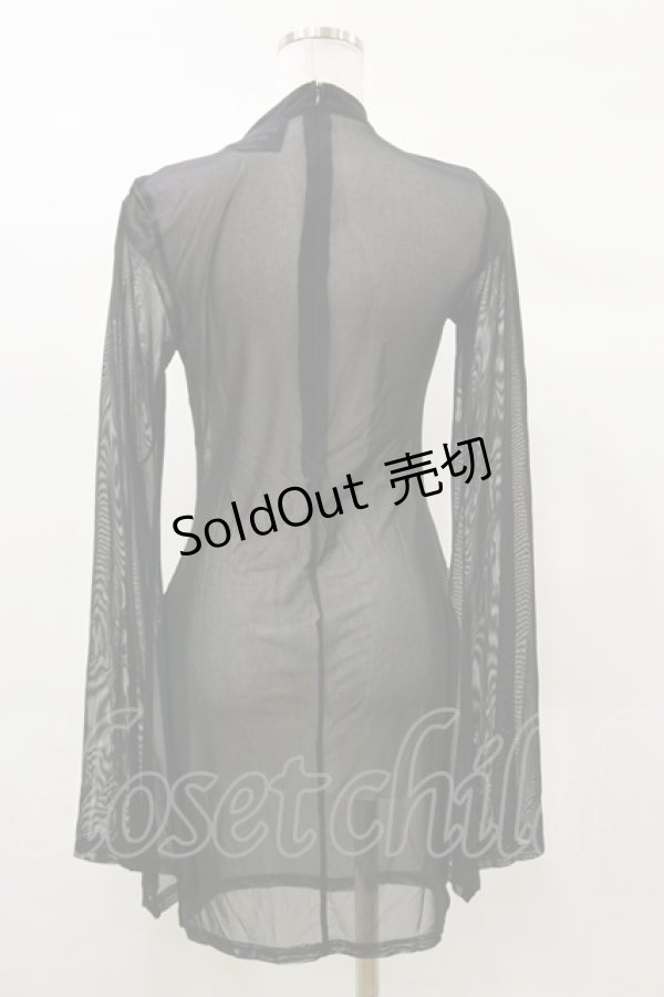 画像2: KILL STAR / Sheer Bondage Long Sleeve Dress S 黒 H-25-03-05-1079-SL-OP-KB-ZI (2)
