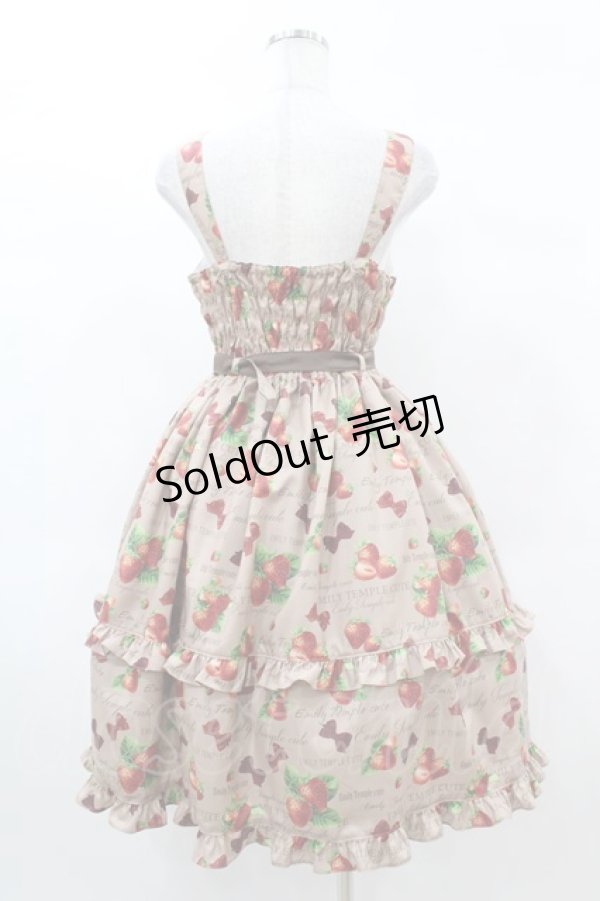 画像2: Emily Temple cute / Mellow Strawberryノースリーブワンピース  ブラウン H-25-03-05-013-ET-OP-KB-ZH (2)