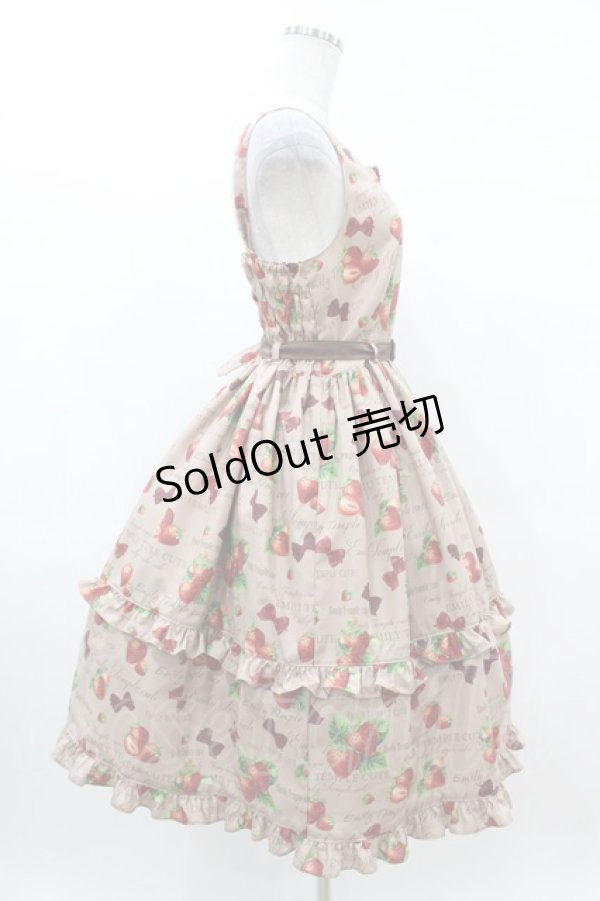 画像3: Emily Temple cute / Mellow Strawberryノースリーブワンピース  ブラウン H-25-03-05-013-ET-OP-KB-ZH (3)