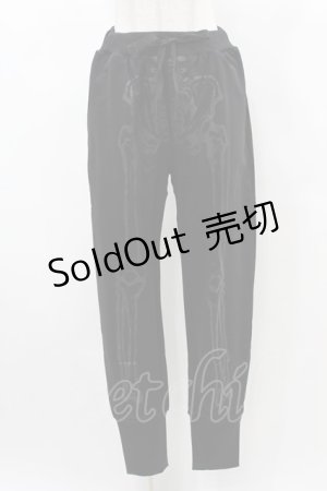 画像: KILL STAR / Bone Idle Joggersパンツ S 黒 H-25-03-05-047-SL-PA-KB-ZH