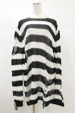 画像: KILL STAR / Pugsley Knit Sweater L 黒×白 H-25-03-06-001-SL-TO-KB-ZT178