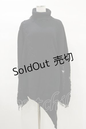 画像: KILL STAR / Placebo Knit Sweater S 黒 H-25-03-06-006-SL-CO-KB-ZI