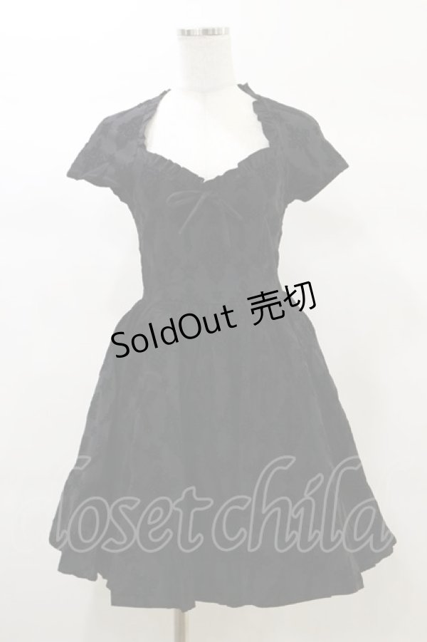 画像1: KILL STAR / Crossed Chloe Flocked Skater Dress XS 黒 H-25-03-06-051-SL-OP-KB-ZH (1)