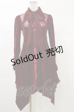 画像: KILL STAR / Nymyra Velvet Cameo Dress XS Blood red H-25-03-06-066-SL-OP-KB-ZS