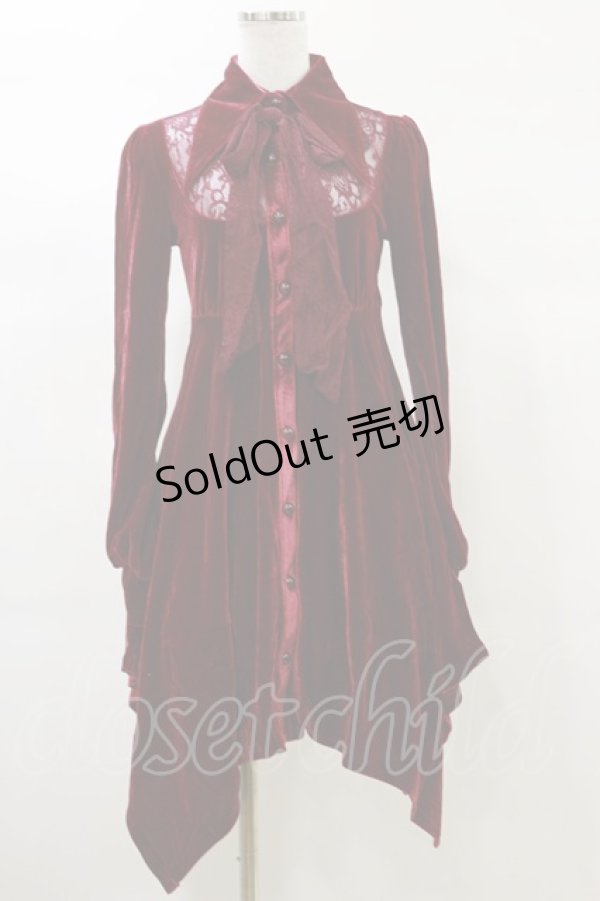 画像1: KILL STAR / Nymyra Velvet Cameo Dress XS Blood red H-25-03-06-066-SL-OP-KB-ZS (1)