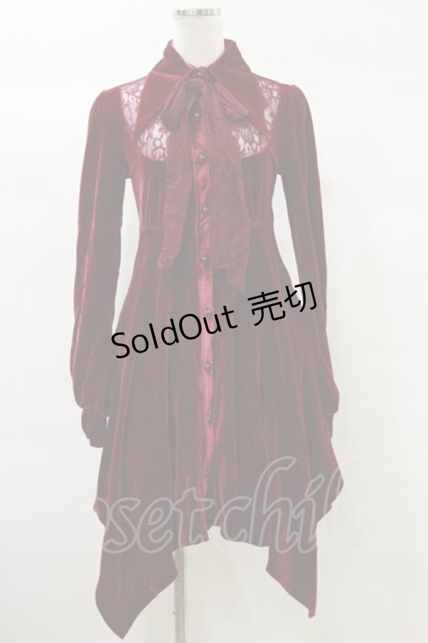 画像1: KILL STAR / Nymyra Velvet Cameo Dress XS Blood red H-25-03-06-068-SL-OP-KB-ZH (1)