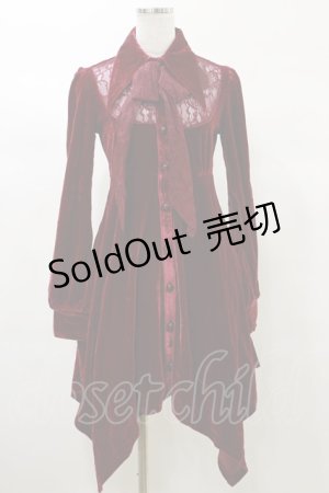 画像: KILL STAR / Nymyra Velvet Cameo Dress S Blood red H-25-03-06-069-SL-OP-KB-ZH