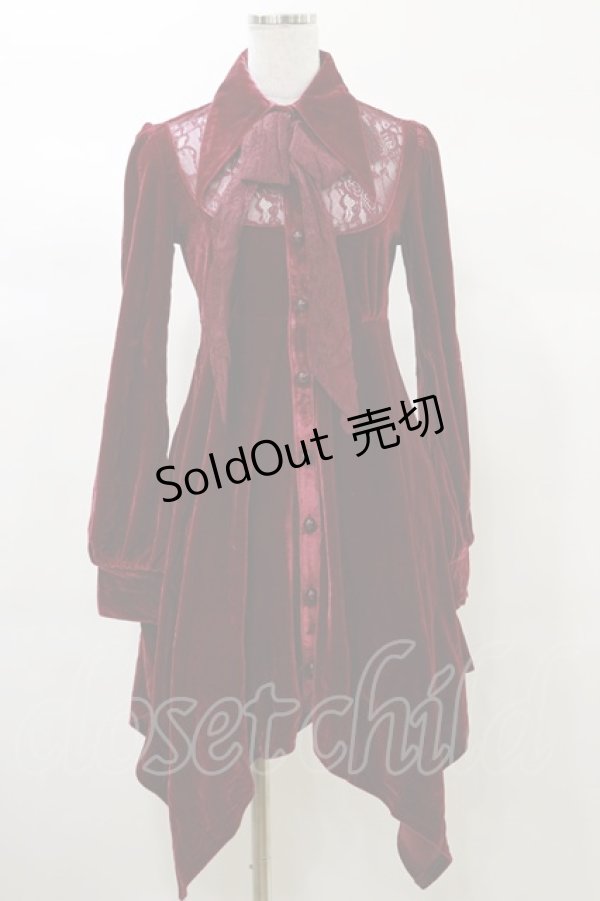 画像1: KILL STAR / Nymyra Velvet Cameo Dress S Blood red H-25-03-06-069-SL-OP-KB-ZH (1)