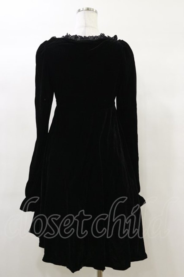 画像2: KILL STAR / Imperia Long Sleeve Velvet Dress S 黒 H-25-03-06-070-SL-OP-KB-ZH (2)