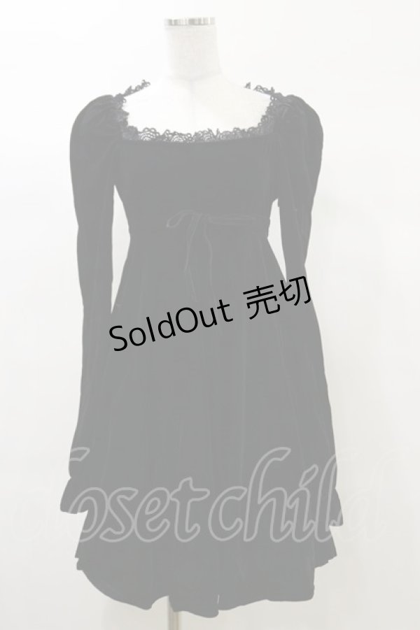 画像1: KILL STAR / Imperia Long Sleeve Velvet Dress XS 黒 H-25-03-06-071-SL-OP-KB-ZH (1)