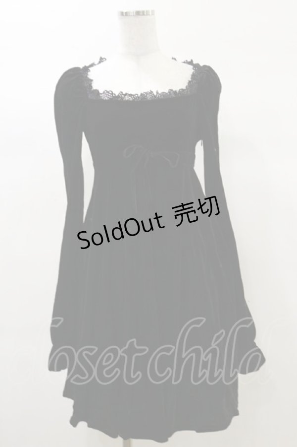 画像1: KILL STAR / Imperia Long Sleeve Velvet Dress XS 黒 H-25-03-06-073-SL-OP-KB-ZH (1)